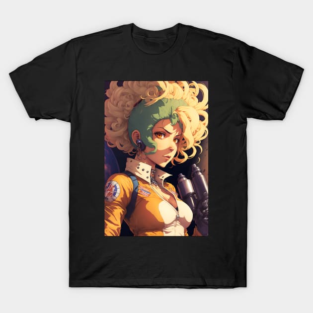 Anime Cute Girl Space Mechanic T-Shirt by Bubblebug